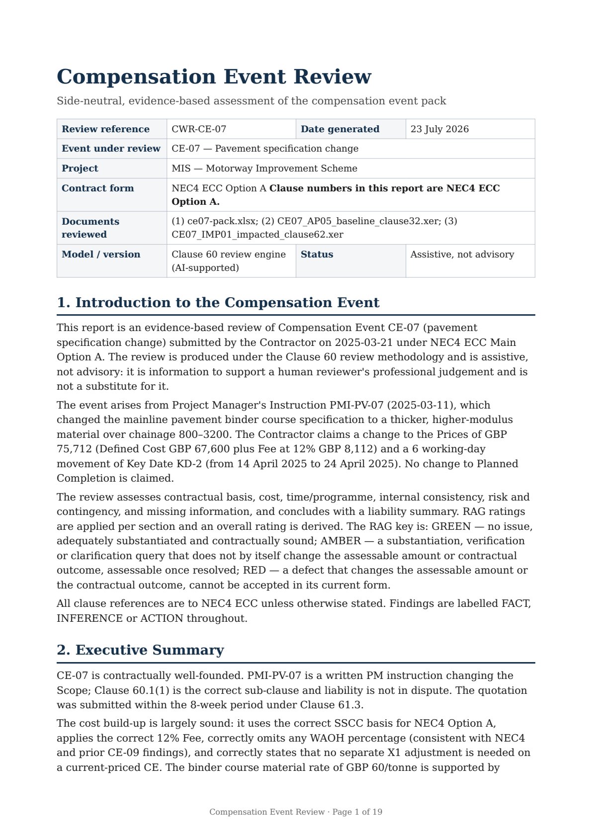 Report page 1